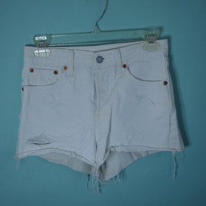 Levi's white vintage cut off shorts